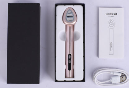 Cross-border electric fairy wand introduction device EMS micro-current lifting and firming massage device colored light small iron eye beauty device