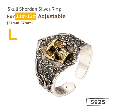 Soul Awakening Skull Silver Ring oranment sterling Silver for man fashion jewelry