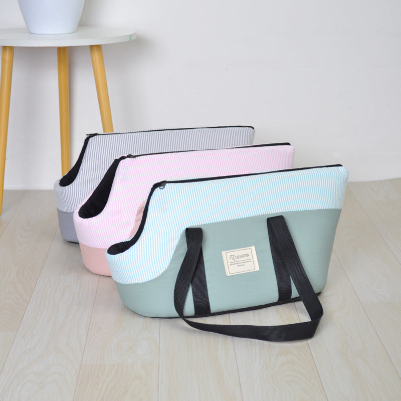 Simple style pet shoulder bag breathable portable dog take-out bag cat crossbody removable washable bag wholesale