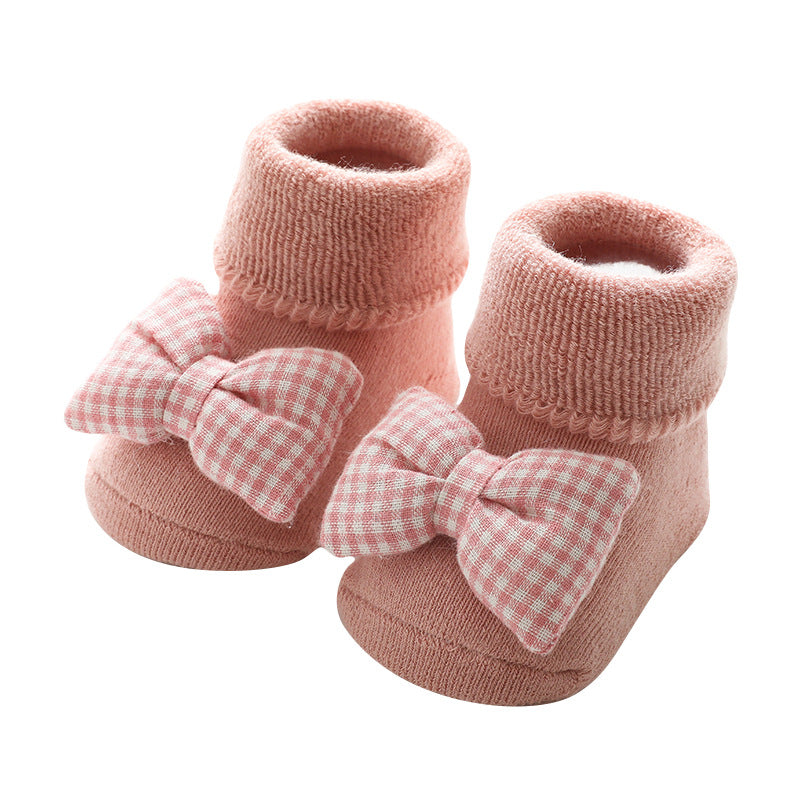 21 Autumn and Winter Baby Warm Socks Baby Non-Slip Velvet Thickening Terry-Loop Hosiery Middle-Long Stockings