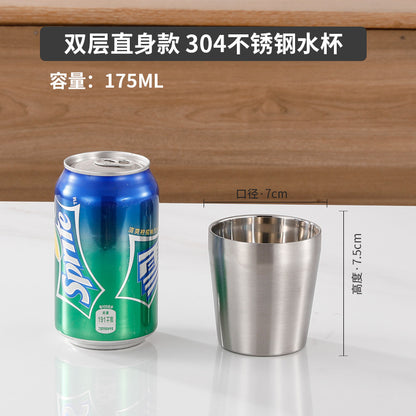 Cross-border 304 stainless steel water cup camping beer cup outdoor cup single-layer cold drink cup metal mouth cup golden large