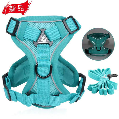 New dog leash vest-style anti-shedding pet harness reflective breathable dog leash cat leash