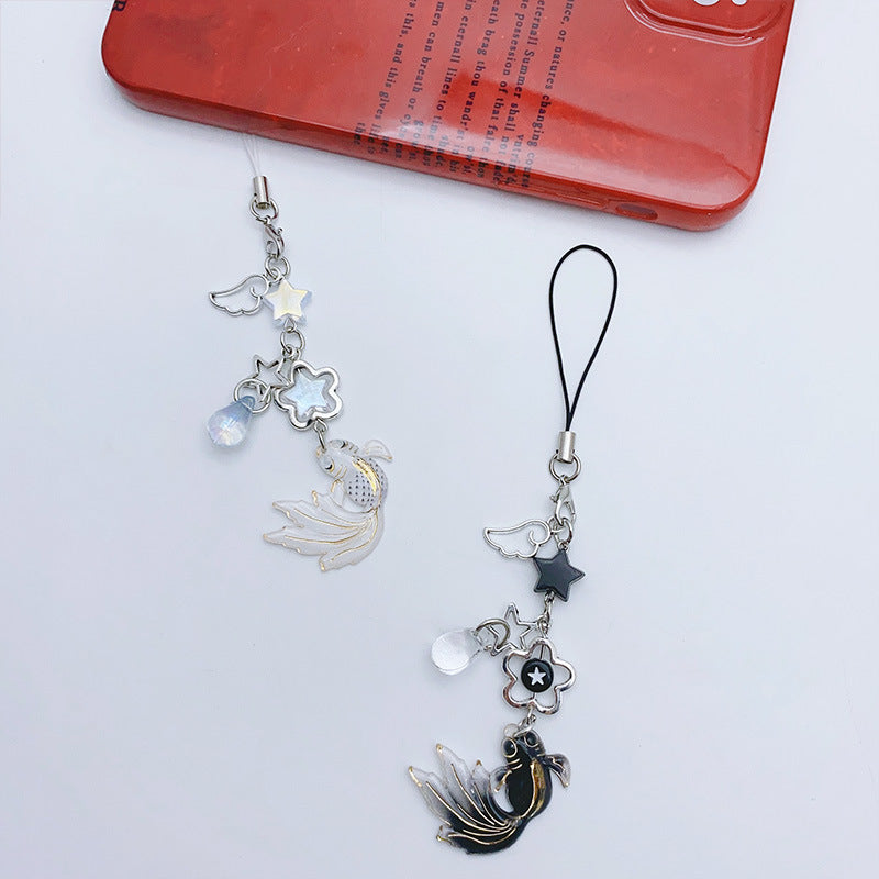 [Good Luck Koi] New Chinese style national trend koi star beaded hanging chain personalized versatile mobile phone chain car pendant