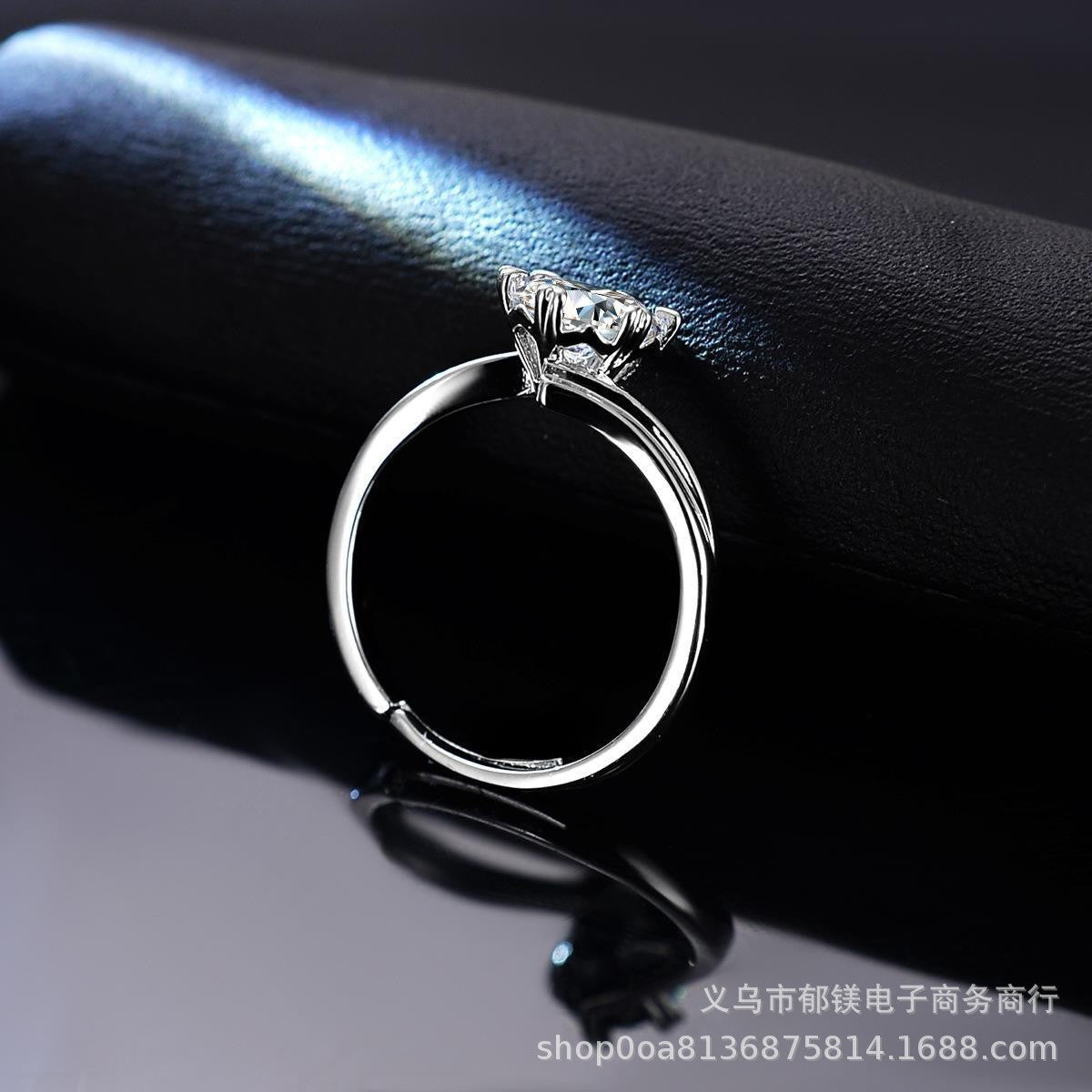 Douyin Kuaishou internet celebrity snowflake twisting arm ring for women, simple and fashionable snowflake twisting arm inlaid with moissanite live diamond ring