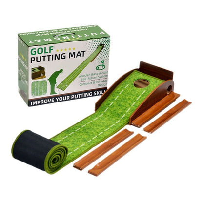 Golf solid wood putting practice device, mahogany ball track, suede putting practice blanket, gift box packaging