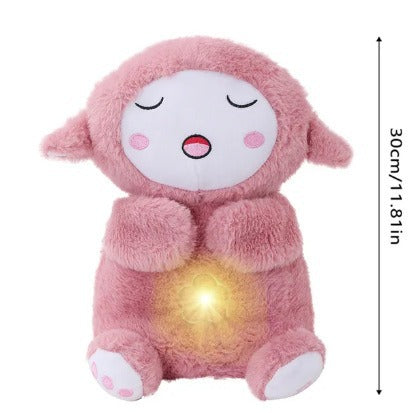 New Lamb Dudu Baby Plush Doll Newborn Luminous Breathing Music Soothing Doll Baby Toy