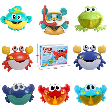 Cross-border Crab Bubble Machine Creative Frog Fully Automatic Bubble Music Machine Baby Bathroom Bathing Water Toy