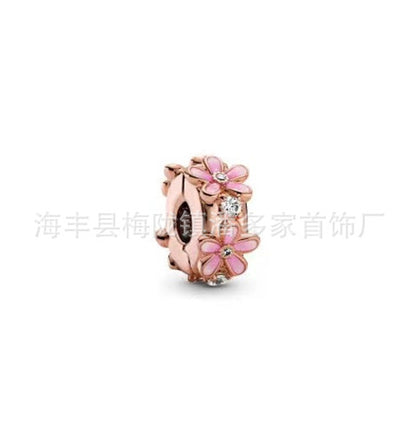 Panjiadora Beads White Copper S925 Firefly Love 2-in-1 Rainbow Pendant DIY Beads Manufactor Wholesale