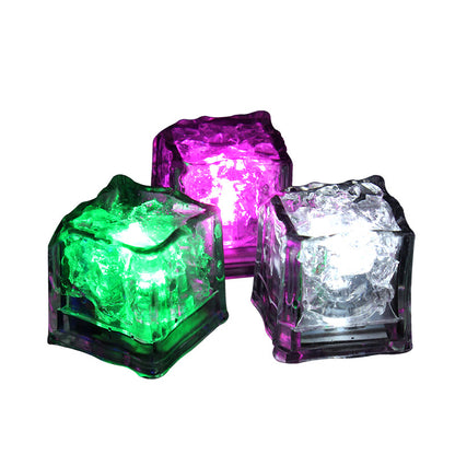 Luminous ice cube bar KTV luminous toy that lights up when exposed to water LED colorful ice cube induction flash ice cube lamp manufacturer