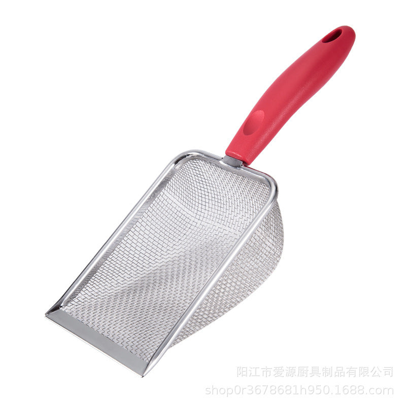 Cat litter shovel upgraded handle stainless steel cat litter shovel rutin chicken shovel climbing pet shovel beach shovel