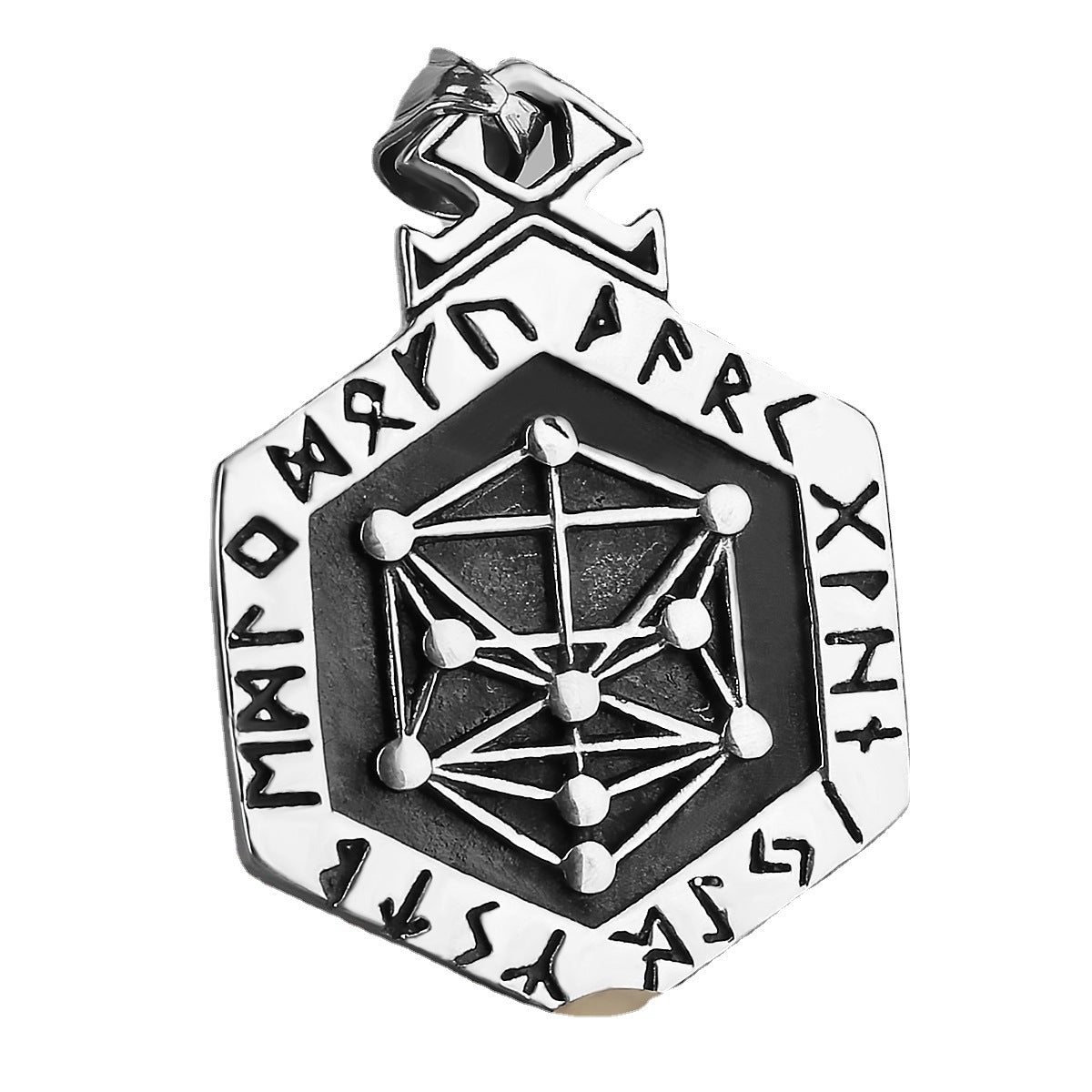 Viking totem runes titanium steel pendant for men and women couples pendant men's fashion domineering stainless steel pendant necklace