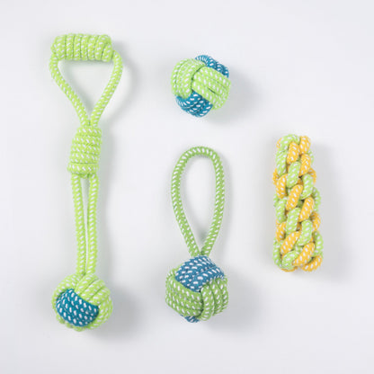 Dog bite rope pet teddy cotton rope knot ready stock wholesale toy ball knot pet toys pet supplies