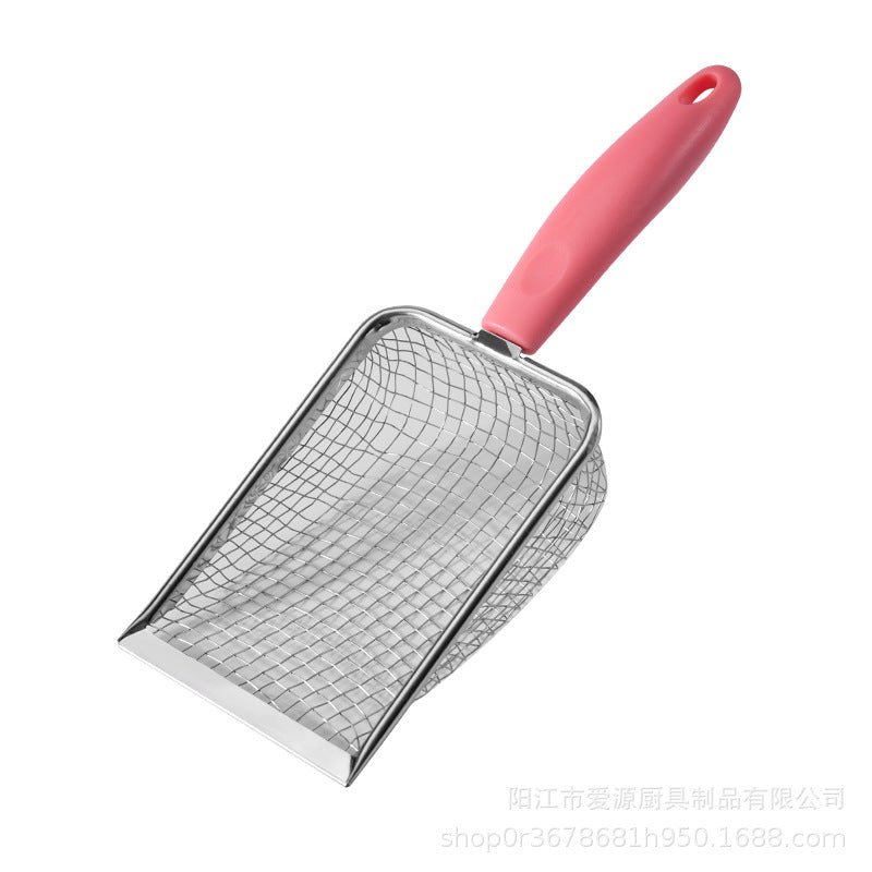 Cat litter shovel upgraded handle stainless steel cat litter shovel rutin chicken shovel climbing pet shovel beach shovel