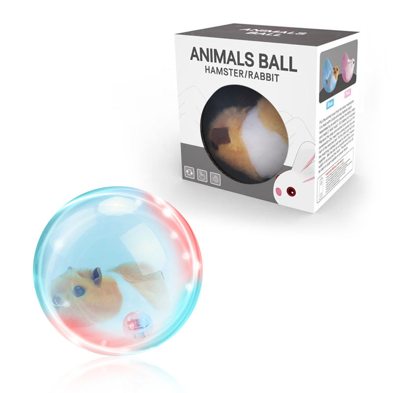 Electric bunny hamster running ball electric toy guinea pig universal rolling ball funny cat funny dog plush pet toy