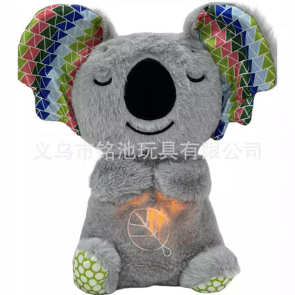 Cross-border new style breathing and luminous lullaby cute soothing bear sleeping soundly baby bear music doll