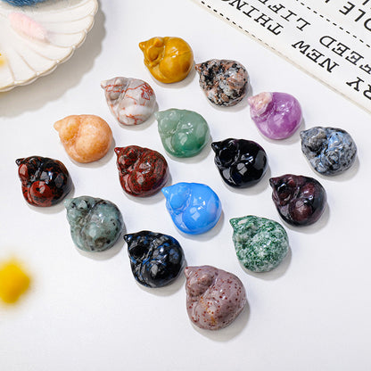 Natural crystal napping cat ornaments, crystal raw stones, semi-precious stones, carved mineral specimens, home decoration ornaments wholesale