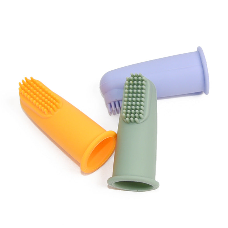 New baby food-grade silicone finger soft-bristle toothbrush baby bite soft teether mother baby toy