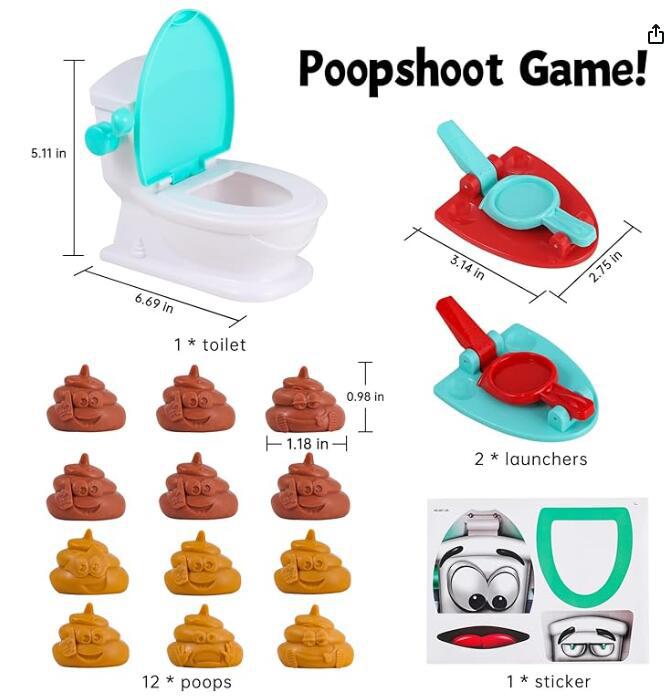 Amazon's cross-border best-selling new and strange poop toilet game ejection poop spoof toy parent-child interactive board game