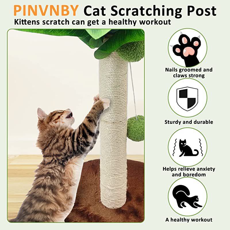 Cross-border e-commerce new cat climbing frame sisal toy cat scratching board coconut tree cat scratching frame sisal column cat claw grinding