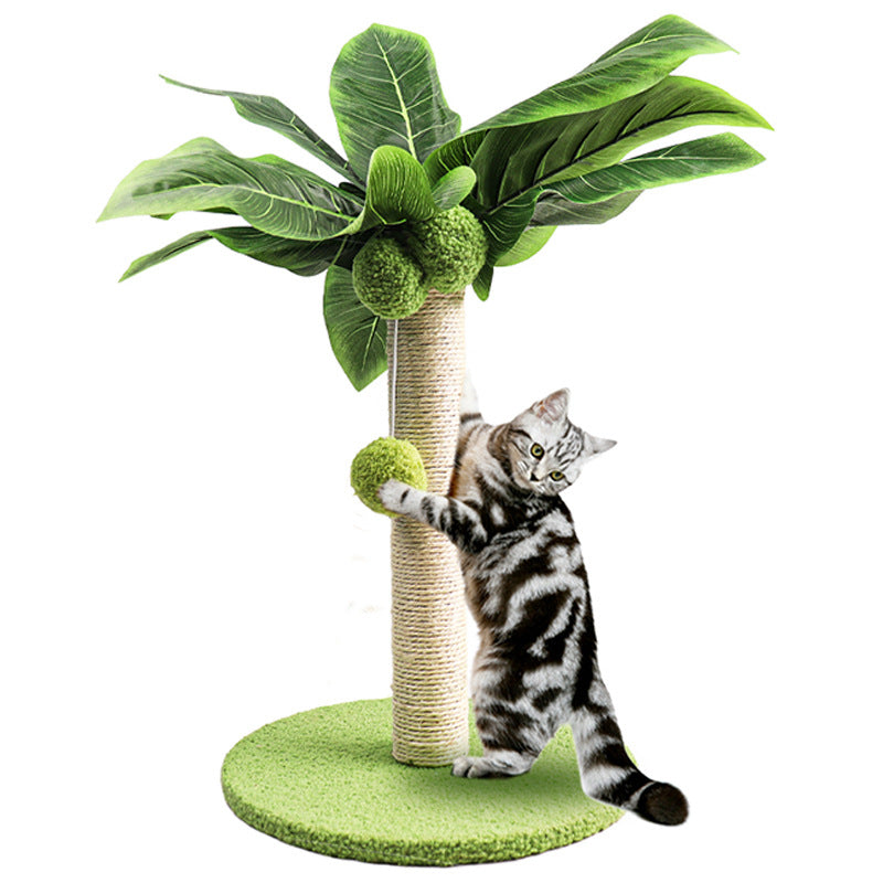 Cross-border e-commerce new cat climbing frame sisal toy cat scratching board coconut tree cat scratching frame sisal column cat claw grinding