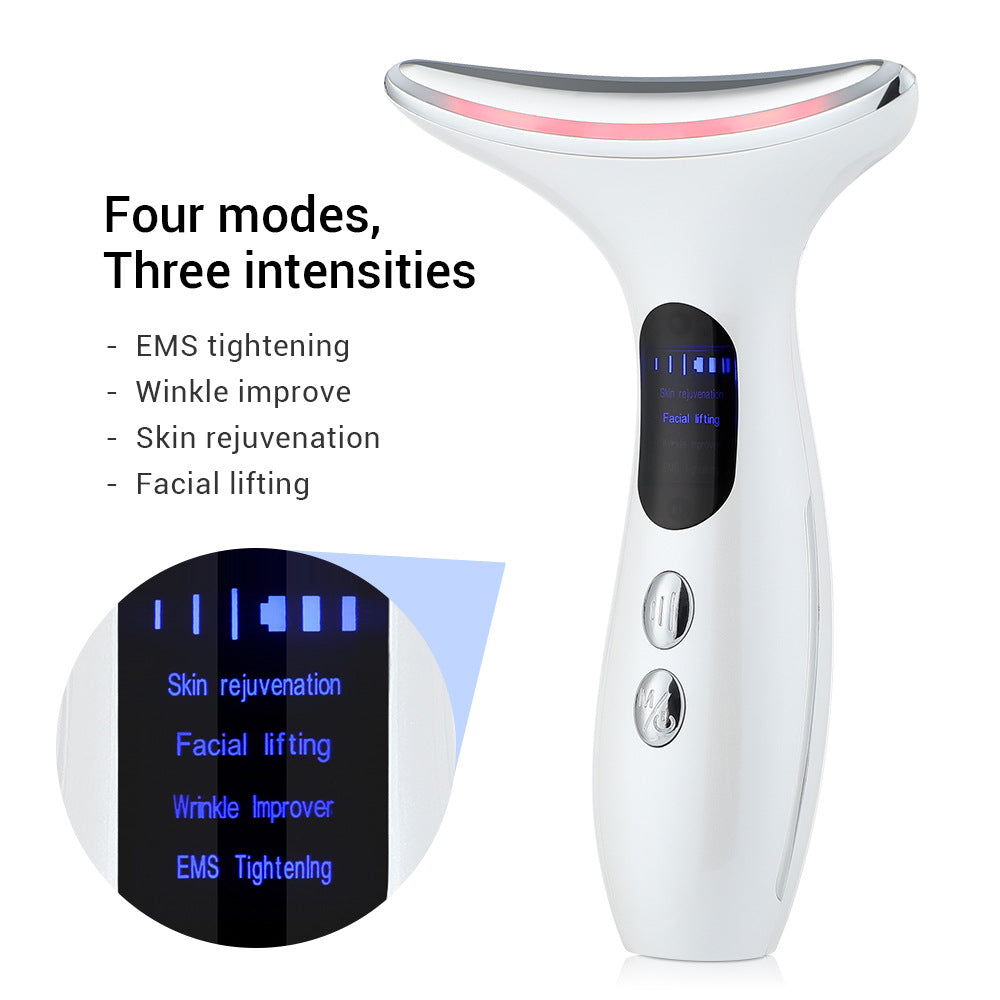 EMS micro-current three-speed constant temperature beauty neck instrument facial color light skin rejuvenation beauty instrument sonic vibration light wrinkle import instrument