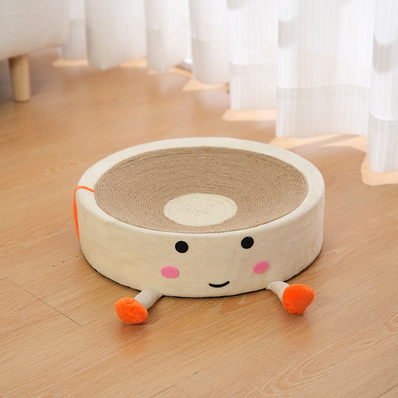 Sisal cat scratching board, wear-resistant, non-shedding round cat scratching basin, all-in-one large cat claw grinding toy