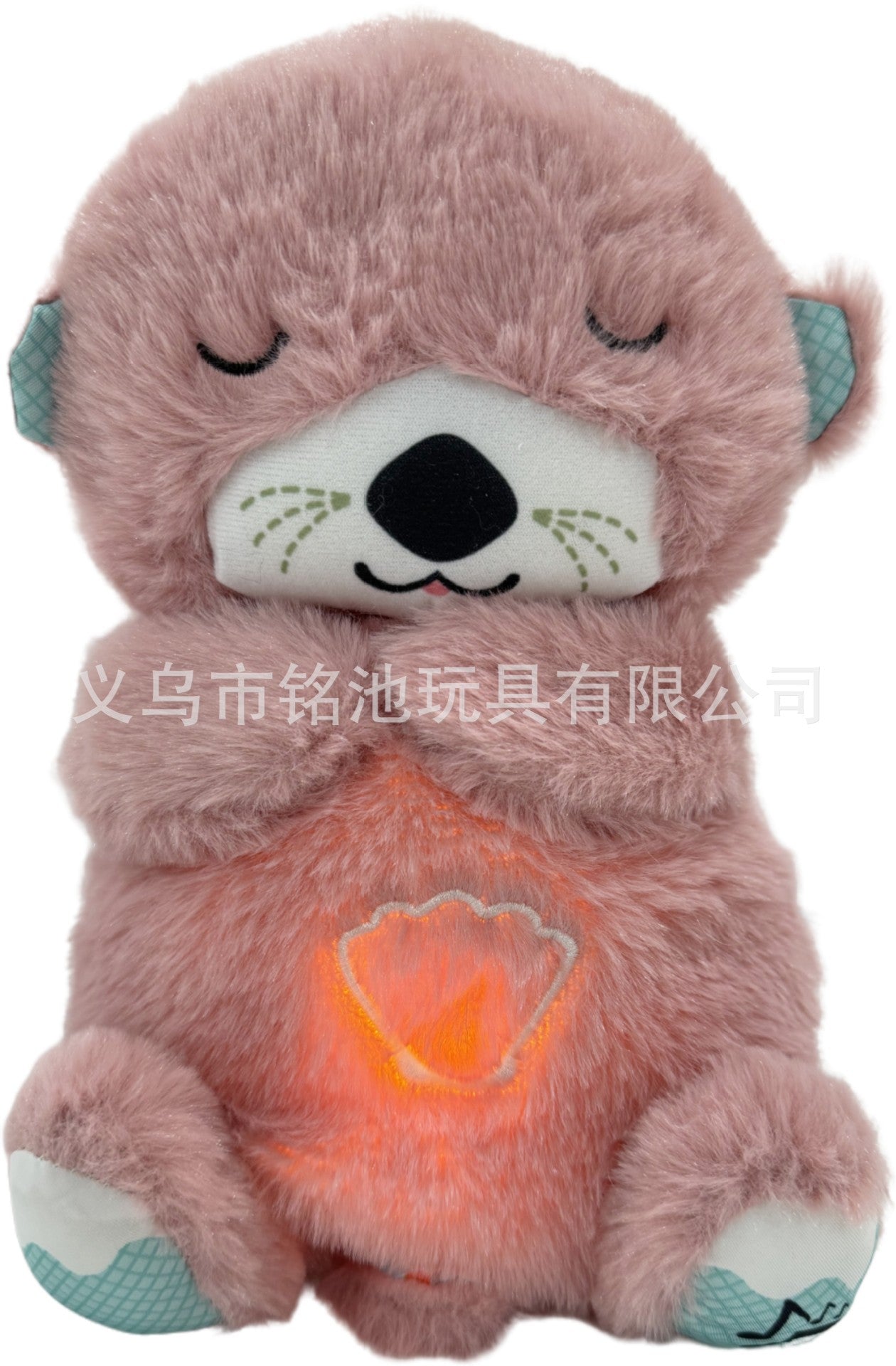 Cross-border new style breathing and luminous lullaby cute soothing bear sleeping soundly baby bear music doll