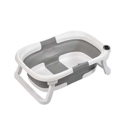 Household baby bathtub large folding baby bathtub can sit and lie down temperature-sensitive newborn baby bathtub bath bucket