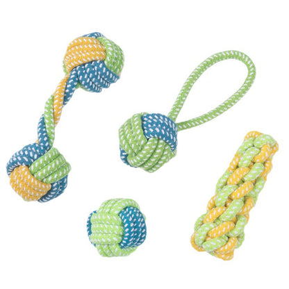 Dog bite rope pet teddy cotton rope knot ready stock wholesale toy ball knot pet toys pet supplies