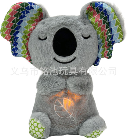 Cross-border new style breathing and luminous lullaby cute soothing bear sleeping soundly baby bear music doll