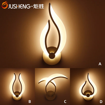 Jusheng simple LED wall lamp bedroom bedside lamp hotel corridor entrance staircase TV background wall horn wall lamp