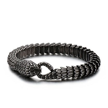 European and American stainless steel snake accessories, fashion trend cross-border creative personality snake men's titanium steel bracelet jewelry