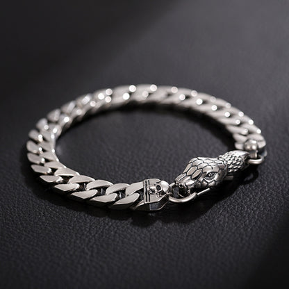 New Cuban Chain Bracelet Men's Personalized Retro Trendy Snake Bracelet Men's Trendy Hip-Hop Niche Factory Direct Sales