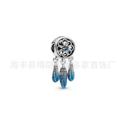 Panjiadora Beads White Copper S925 Firefly Love 2-in-1 Rainbow Pendant DIY Beads Manufactor Wholesale