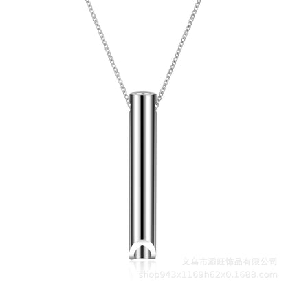 Cross-border personalized three-dimensional shift decompression respirator necklace stainless steel adjustable breathing whistle necklace jewelry