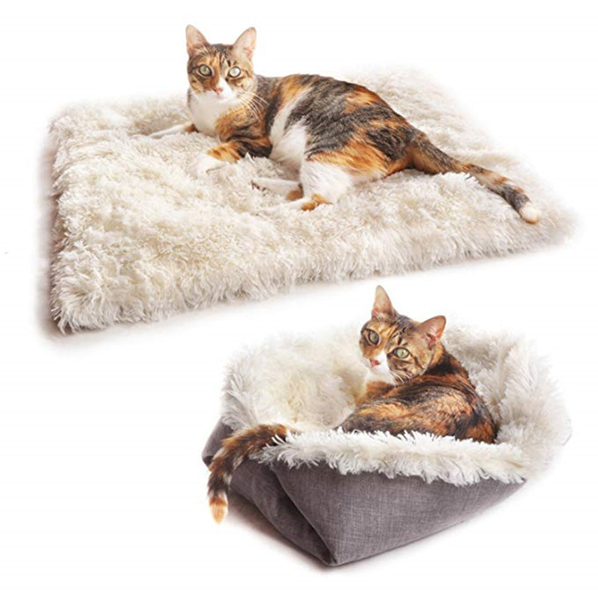 New winter dual-purpose cat blanket, kennel and dog cage mat, moisture-proof warm mat, imitation linen plush mat