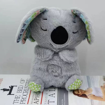 Cross-border new style breathing and luminous lullaby cute soothing bear sleeping soundly baby bear music doll