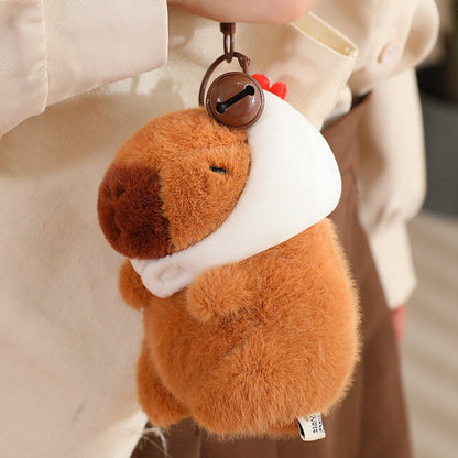 Capibala Doll Strawberry Capybara Doll Capibala Pendant Capybara Snap Circle Ugly Cute Doll Bag Ornament