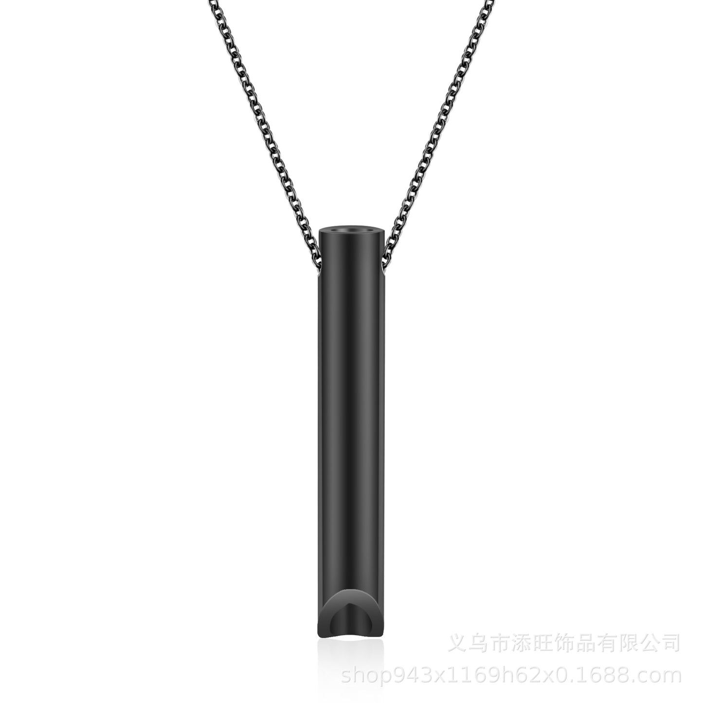 Cross-border personalized three-dimensional shift decompression respirator necklace stainless steel adjustable breathing whistle necklace jewelry