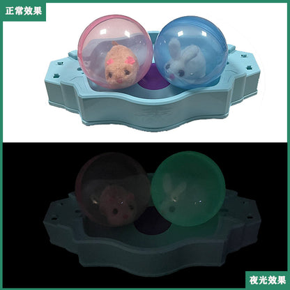 Electric bunny hamster running ball electric toy guinea pig universal rolling ball funny cat funny dog plush pet toy