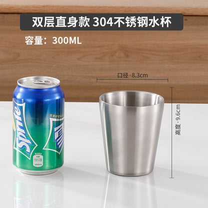 Cross-border 304 stainless steel water cup camping beer cup outdoor cup single-layer cold drink cup metal mouth cup golden large