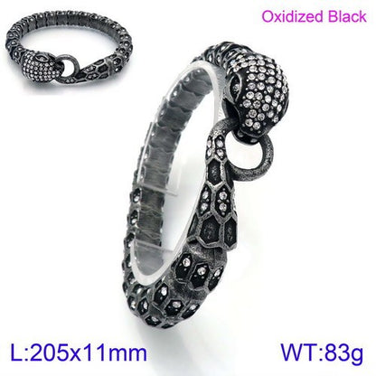 European and American stainless steel snake accessories, fashion trend cross-border creative personality snake men's titanium steel bracelet jewelry