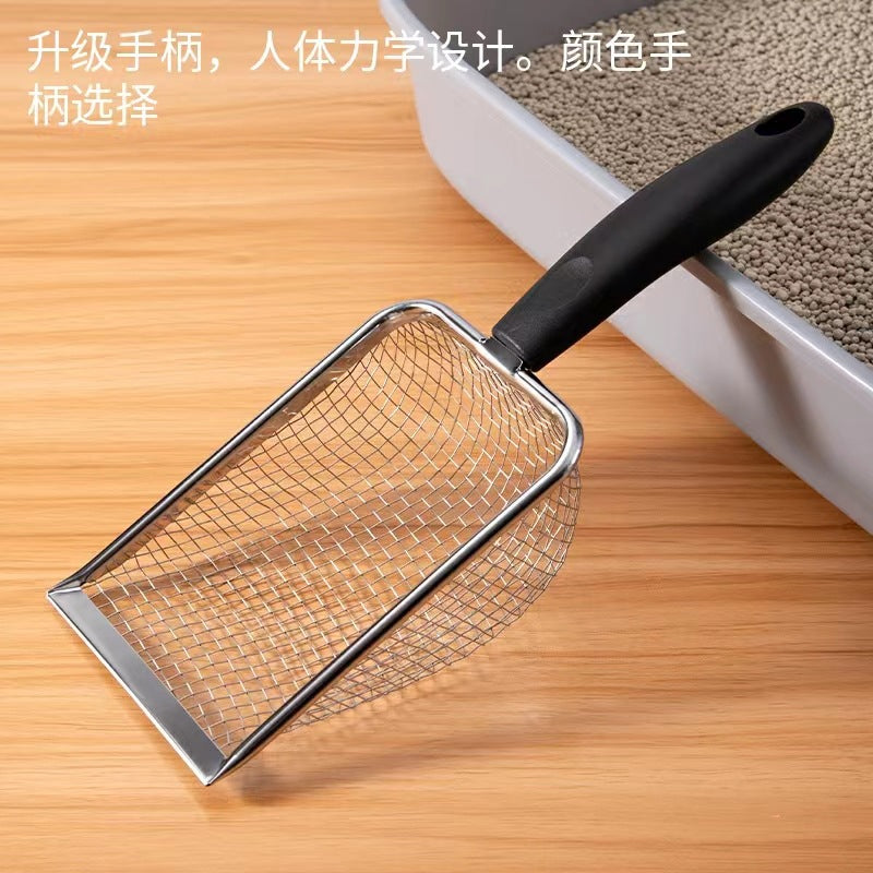 Cat litter shovel upgraded handle stainless steel cat litter shovel rutin chicken shovel climbing pet shovel beach shovel