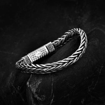 National style dragon pattern bracelet S925 sterling silver ornaments trendy men's dragon bone bracelet personalized hand-woven zodiac dragon chain