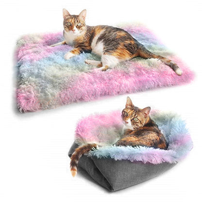 New winter dual-purpose cat blanket, kennel and dog cage mat, moisture-proof warm mat, imitation linen plush mat