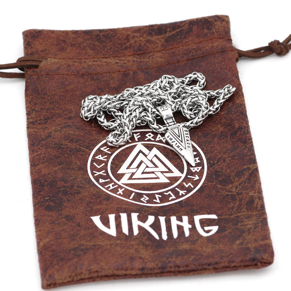 Film and television peripherals Nordic mythology Viking pendant women's mini rune sword necklace amulet jewelry manufacturer wholesale