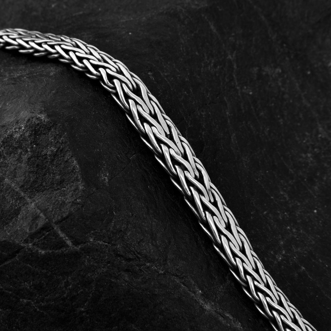 925 sterling silver simple and elegant fashionable size gradient bracelet men's retro old bracelet couple bracelet ins jewelry