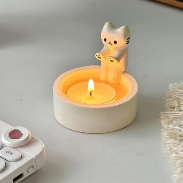 Cross-border Cartoon Kitten Candle Holder cartoon kitten candle holder decoration home furnishings