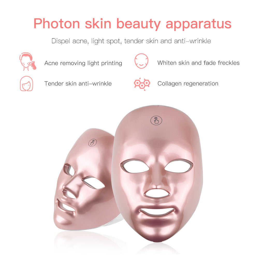 Touch LED Color Light Mask Rechargeable Mask Device Seven Color Light Beauty Device Photon Skin Rejuvenation Device