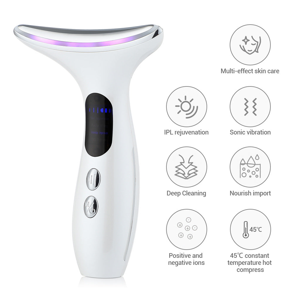 EMS micro-current three-speed constant temperature beauty neck instrument facial color light skin rejuvenation beauty instrument sonic vibration light wrinkle import instrument